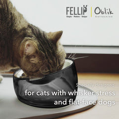 Close-up of detachable shallow dish on the Felli Oblik bowl for easy cleaning.
