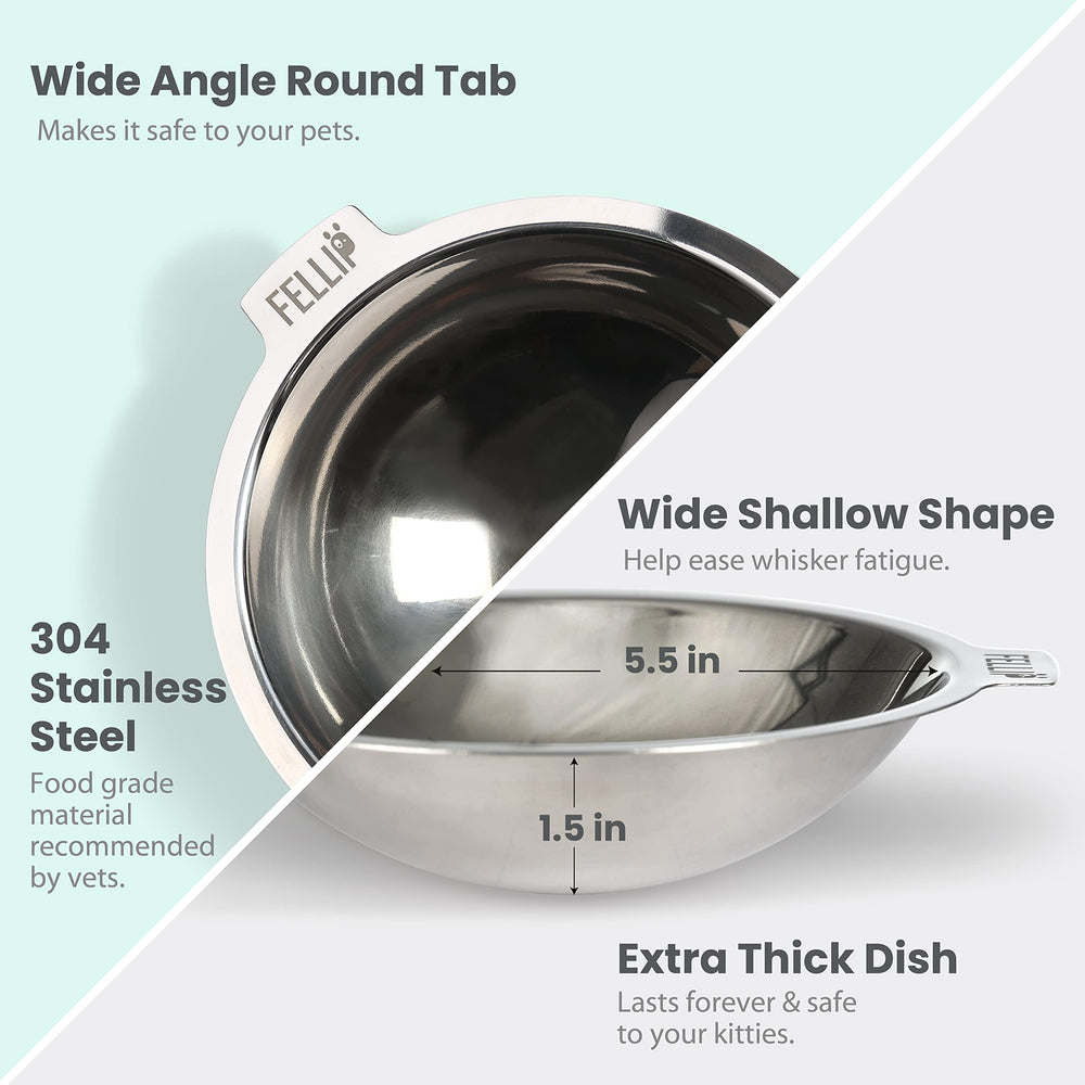 Felli Oblik food-grade bowl emphasizes safe, pet-friendly material.