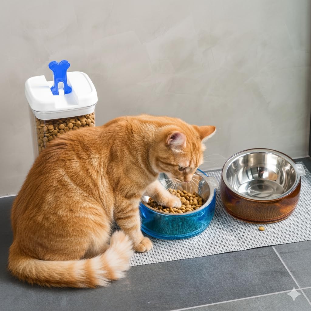 Felli Oblik bowl showing non-slip base for steadier feeding