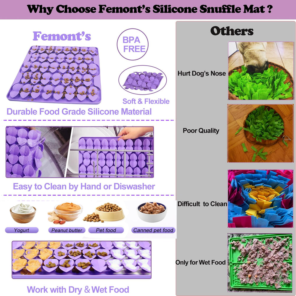 Femont snuffle mat showing 132 suction cups for secure floor installation