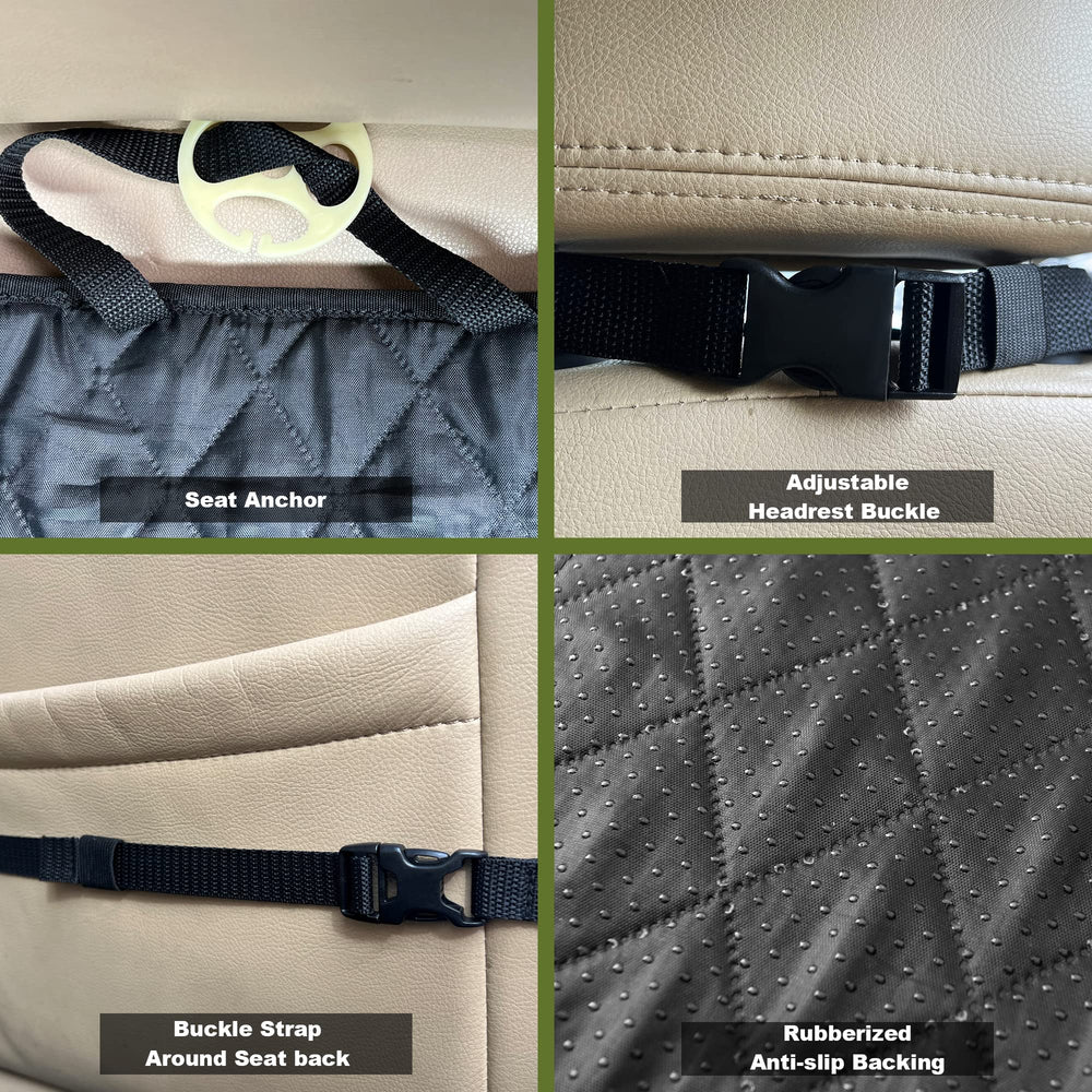 Femuar 600D oxford fabric offers durable, waterproof seat protection.