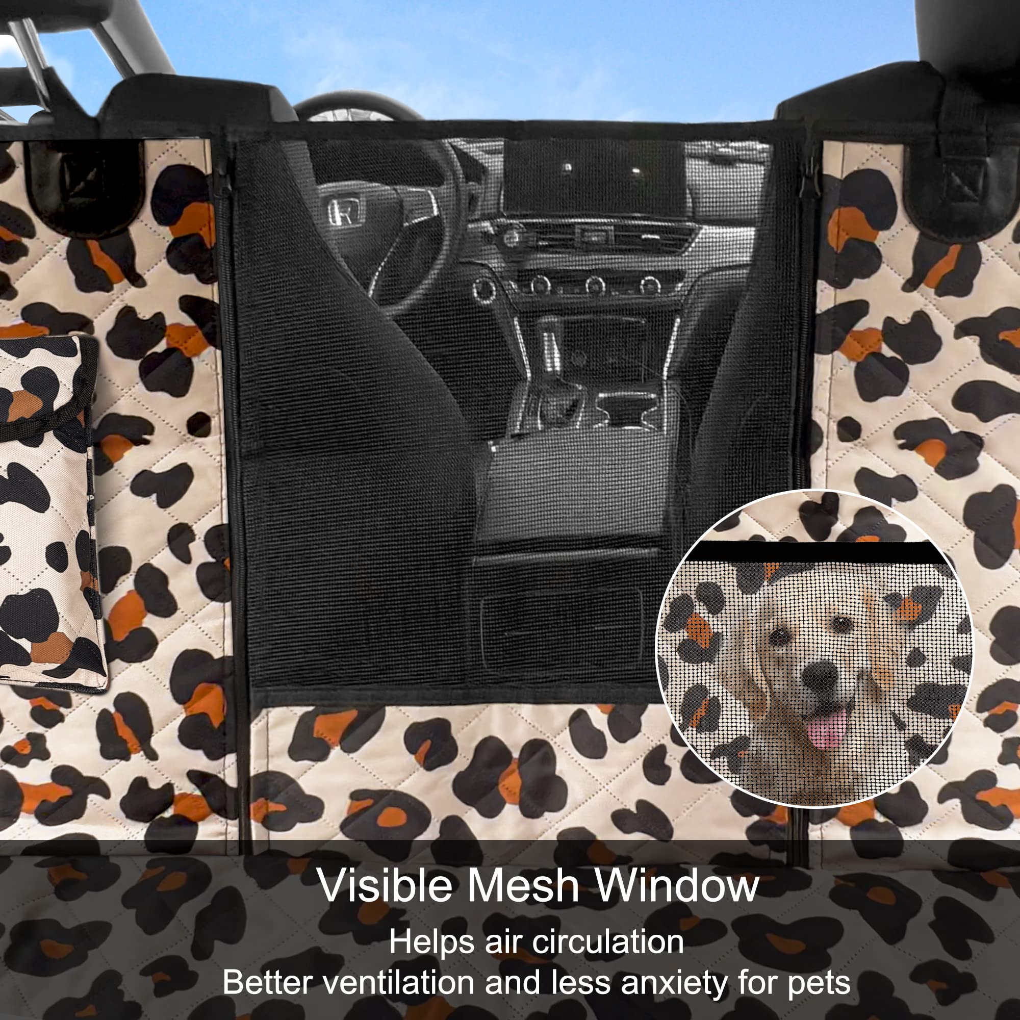 Femuar dog car seat cover side flaps and front flap shield seats from mud.