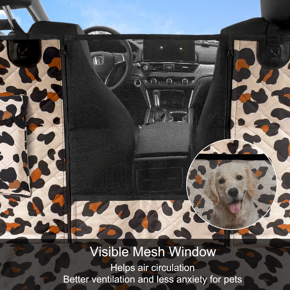 Femuar dog car seat cover side flaps and front flap shield seats from mud.