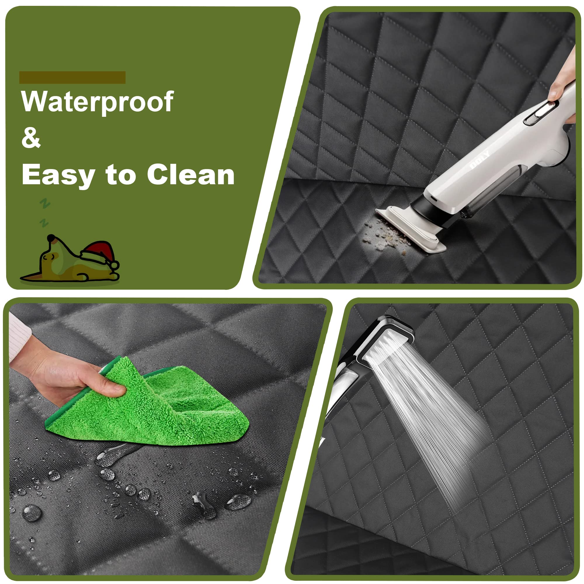 Femuar seat anchors and buckles secure the cover for steady protection.