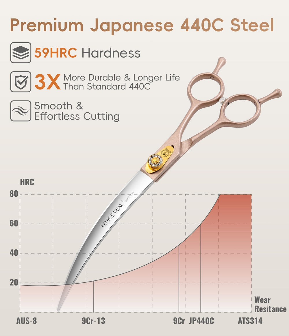 Fenice Peak 440C stainless steel blade with vacuum quench for durability.