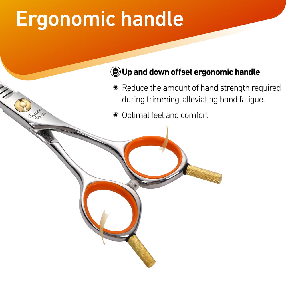 Fenice Peak thinning scissors aid body and face shaping on dogs and cats.