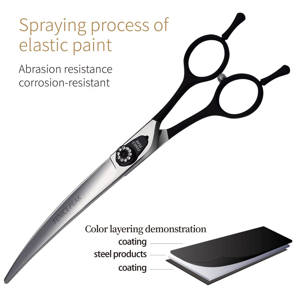 Fenice Peak chunker scissors for removing bulk and shaping paws.