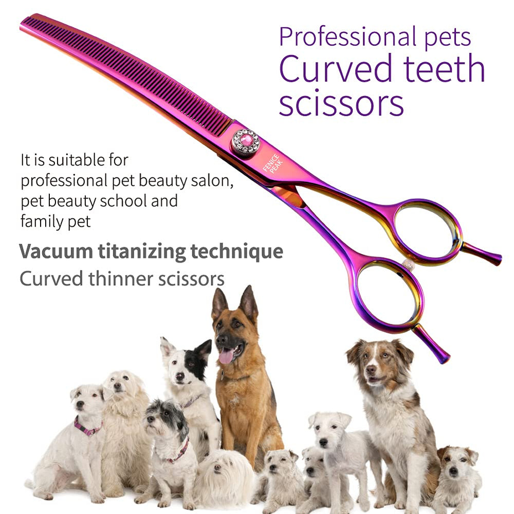 Fenice Peak professional grooming scissors with 440C steel blades for durability.