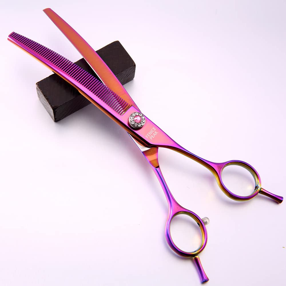 Fenice Peak thinning shears reduce tugging with a controlled, quiet cut.