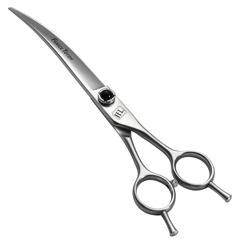 Fenice Totem curved blade dog grooming scissors for precise contour trimming.