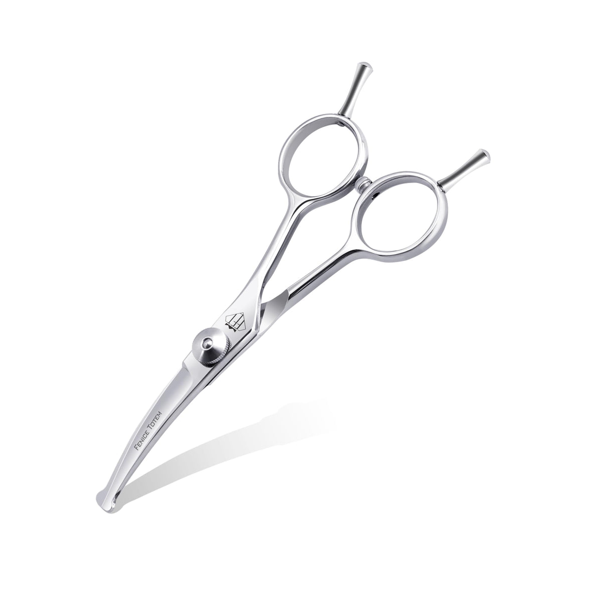 Fenice Totem dog grooming scissors curved blade close-up for precise trimming