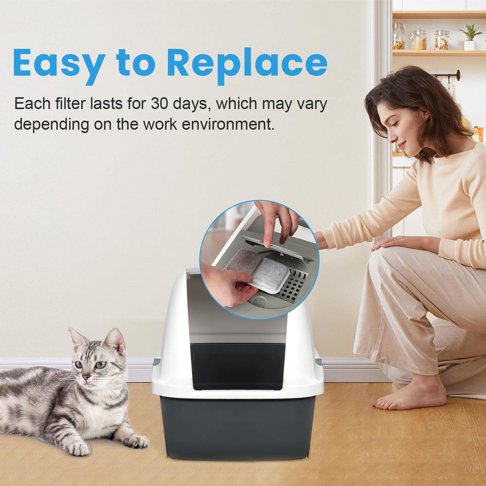 Fenkabs 10-pack litter box filters for ongoing odor management.