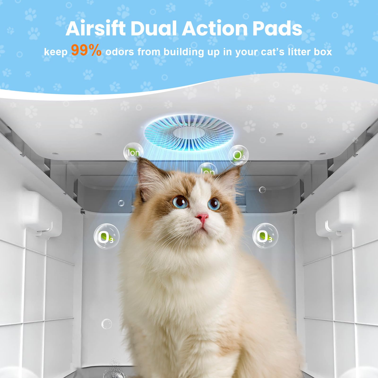 Fenkabs easy-to-replace litter box filter saves time without tools.