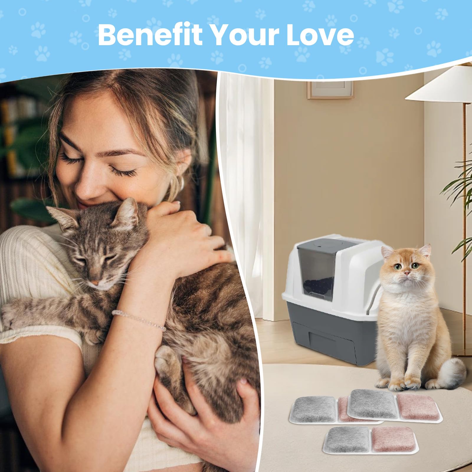 Fenkabs long-lasting odor-control filter helps between changes.