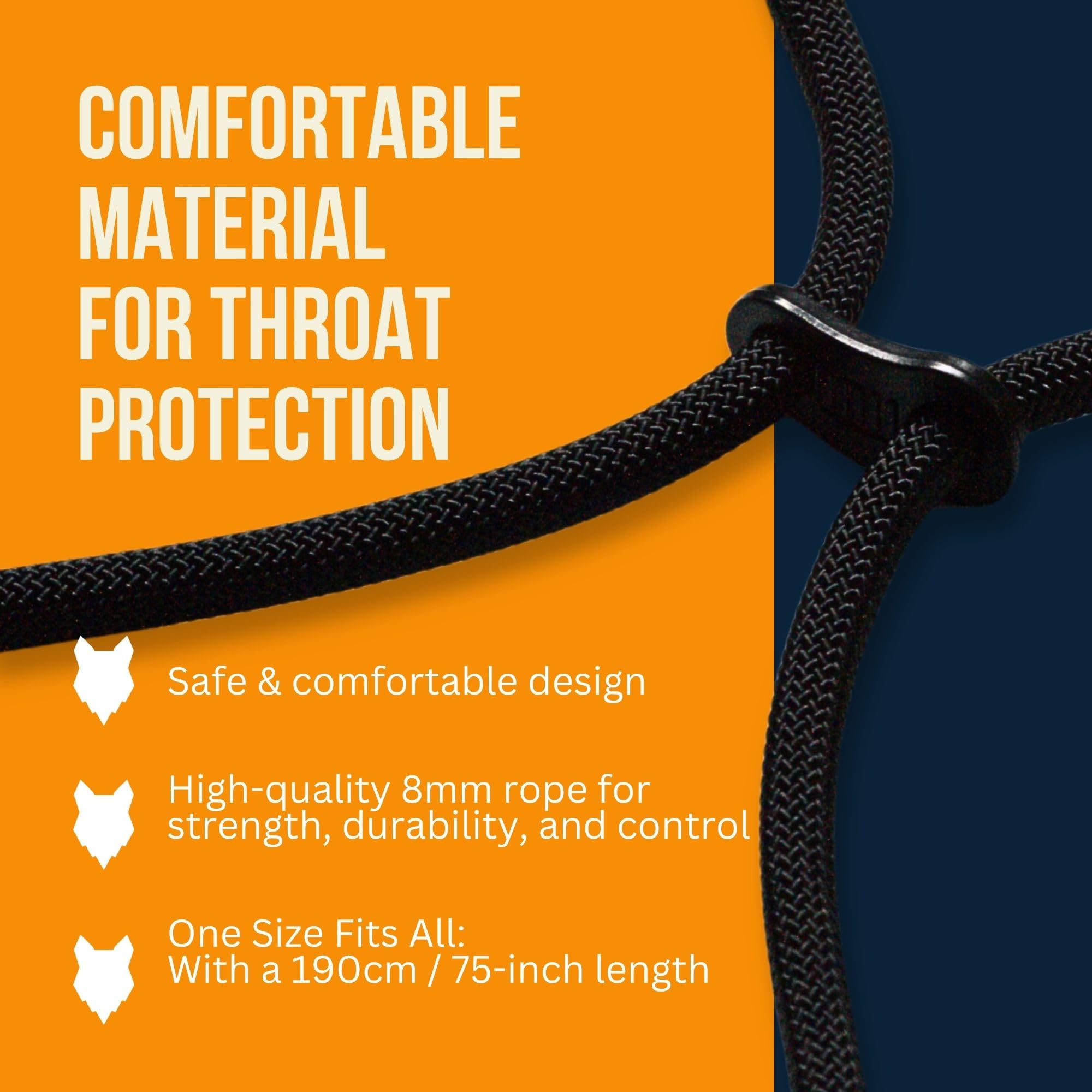 Fenrir 75-inch length fits medium to large dogs for flexible training.