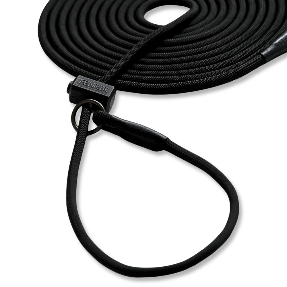Fenrir long line slip leash 6m used in recall training from distance.