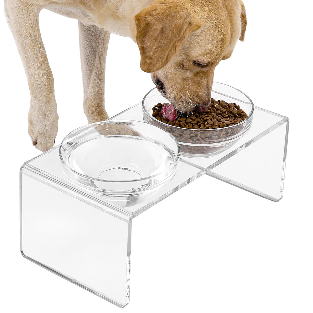 Feoyoho acrylic elevated stand side view showing anti-skid base for stability