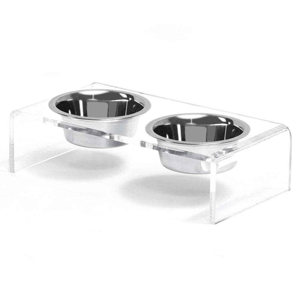 Feoyoho acrylic elevated stand with crystal-clear design for neat feeding