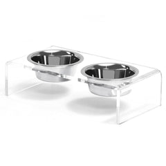 Feoyoho acrylic elevated stand with crystal-clear design for neat feeding