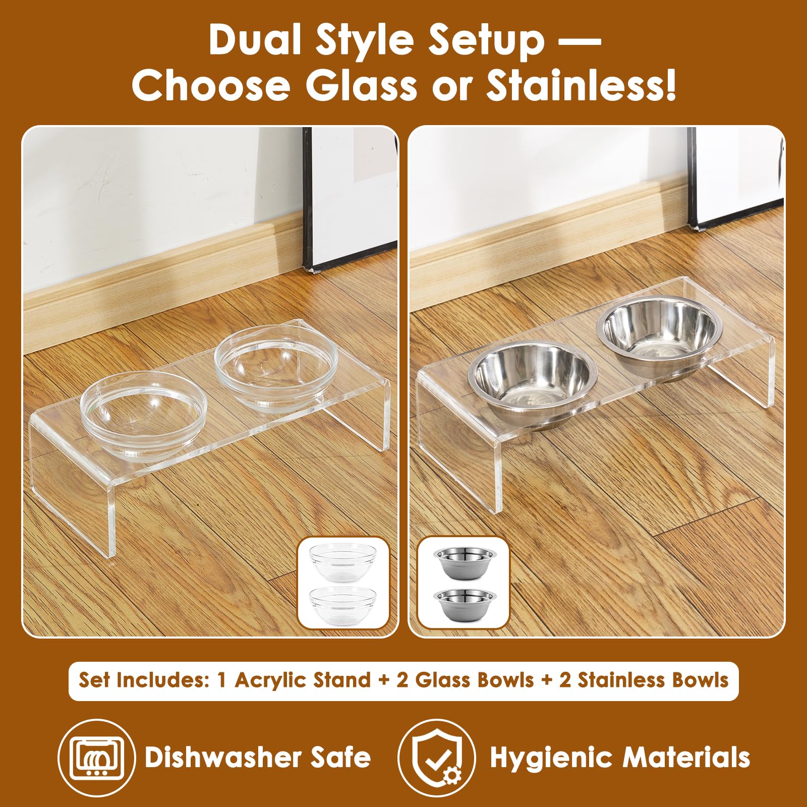 Feoyoho anti-slip base prevents tipping during pet mealtime