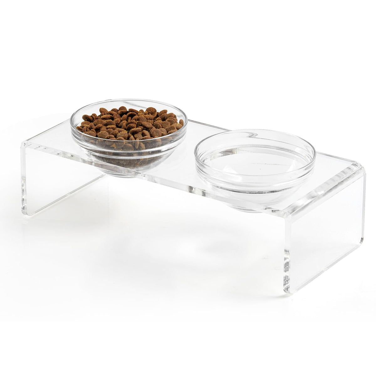 Feoyoho elevated acrylic bowl stand with clear design for comfortable pet meals