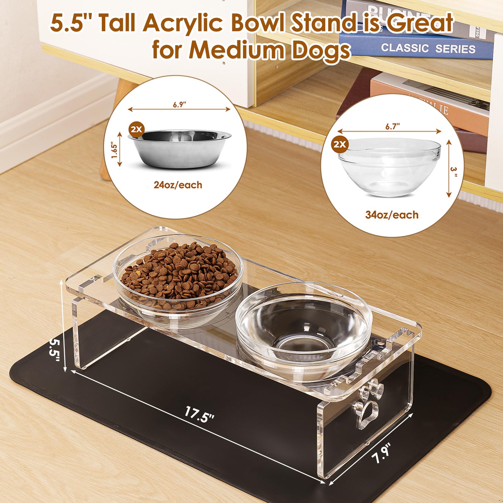 Feoyoho non-slip base keeps bowls steady during mealtime.