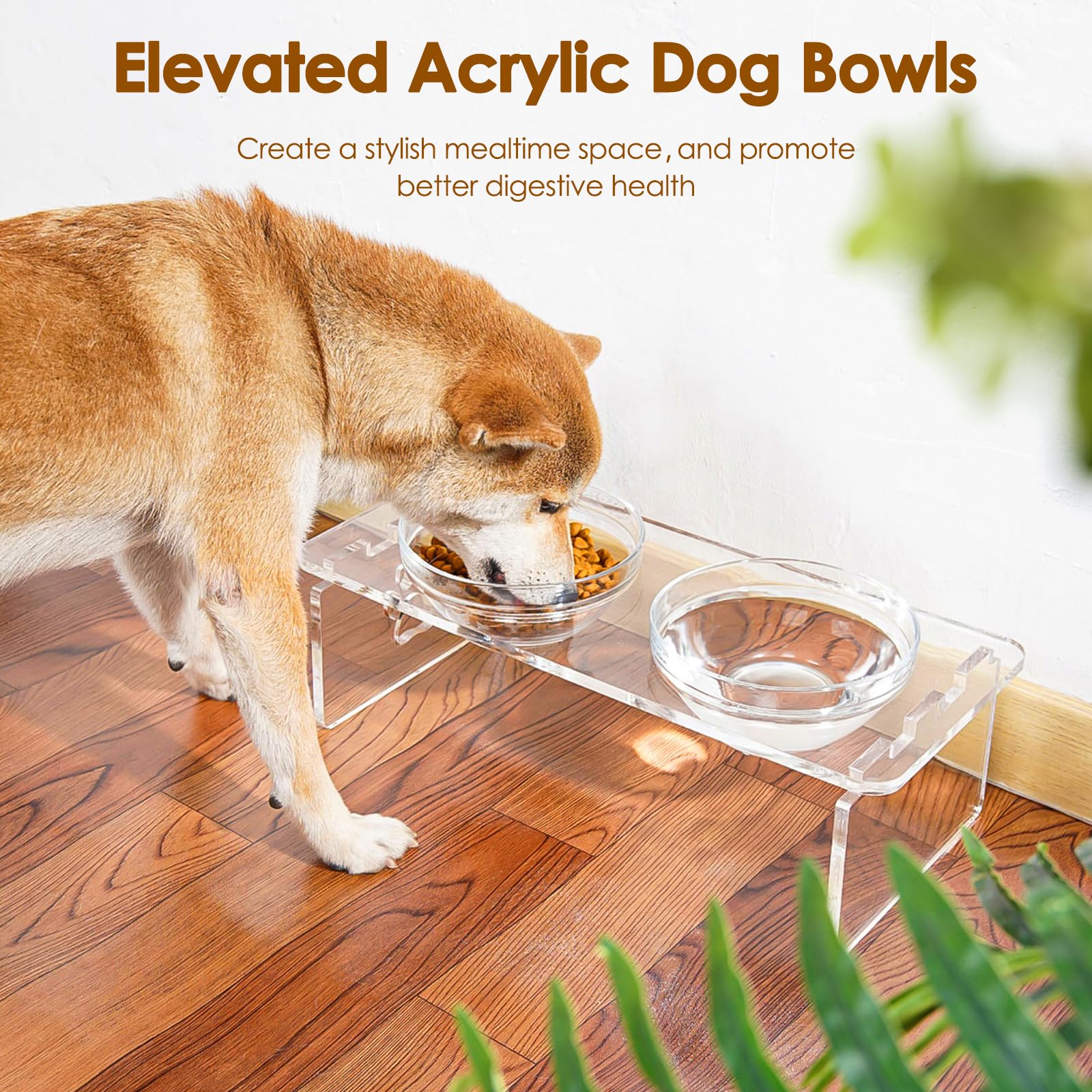 Feoyoho stainless steel bowls pair with the stand for durable, easy cleanup.