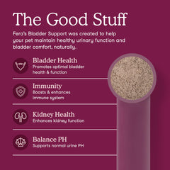 Fera Pets Bladder Support dosing scoops help easy daily administration.