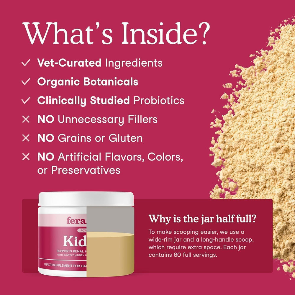 Close-up of Cordyceps ingredients in Fera Pets Cat Kidney Support Powder for kidney support.