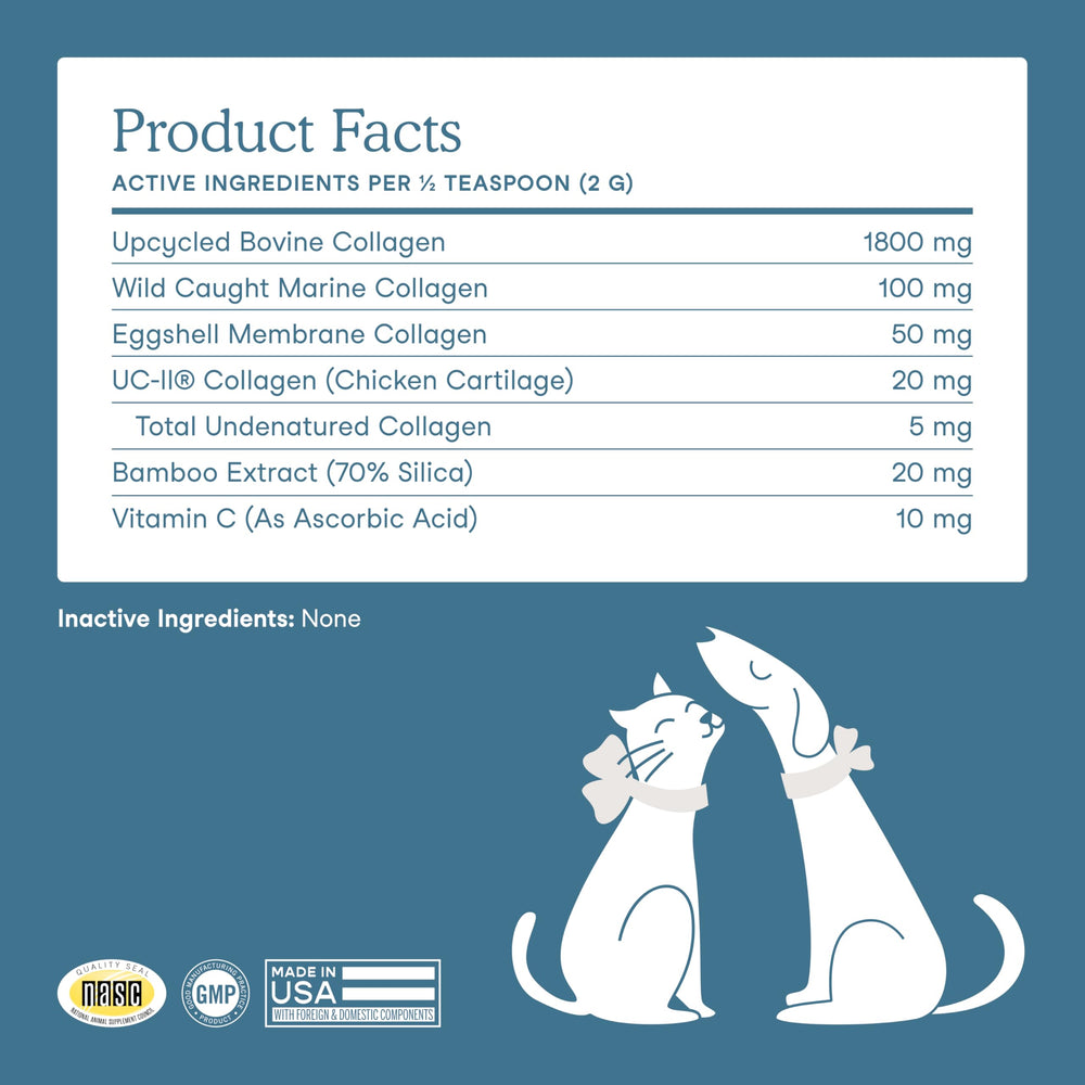 Fera Pets Collagen Powder packaging emphasizes sustainable sourcing