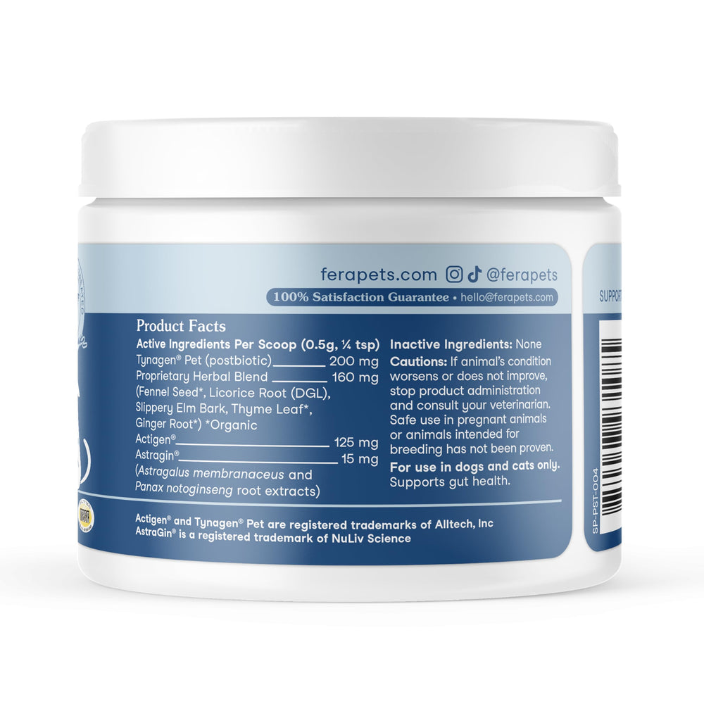 Fera Pets Daily supplement ritual suggests consistent support between meals.