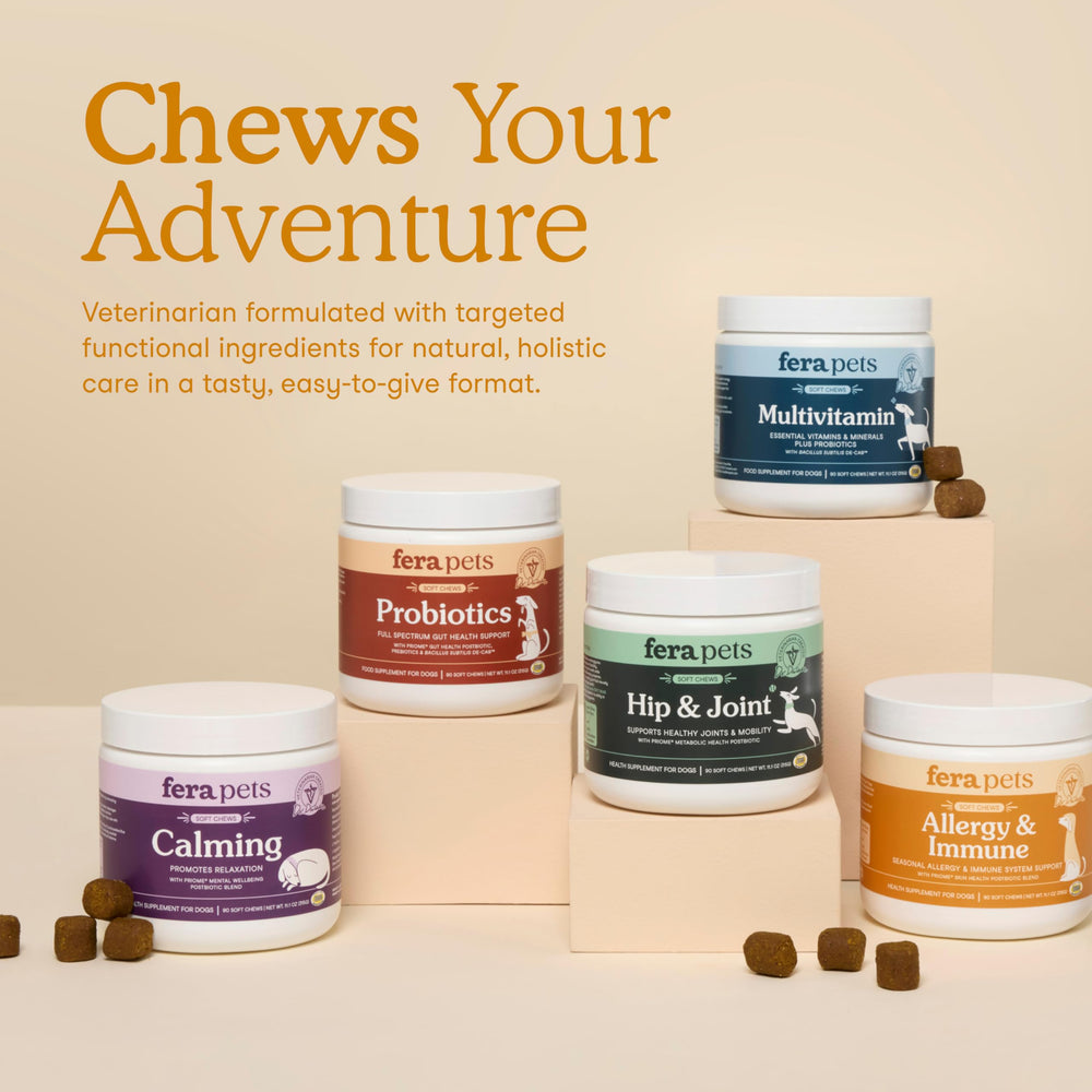 Fera Pets dog enjoying chew shows palatability.