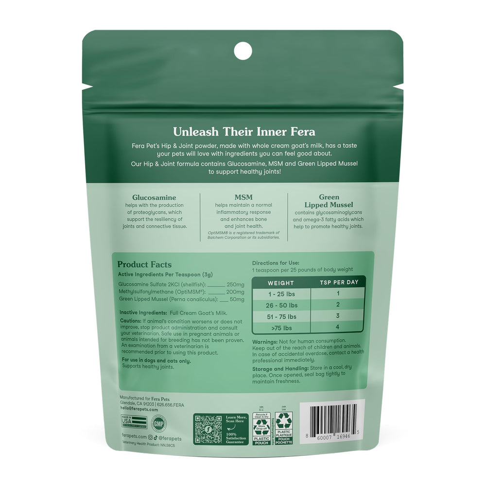 Fera Pets Goat Milk with green-lipped mussel source.