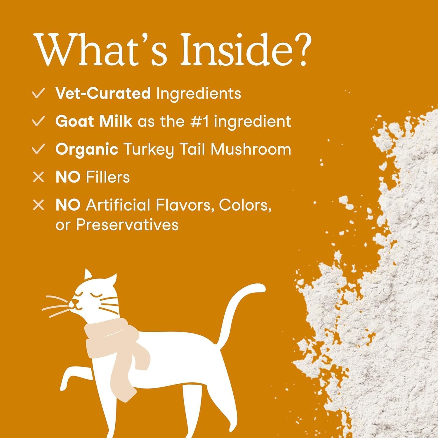 Fera Pets Immune Goat Milk powder scoop for precise daily topping