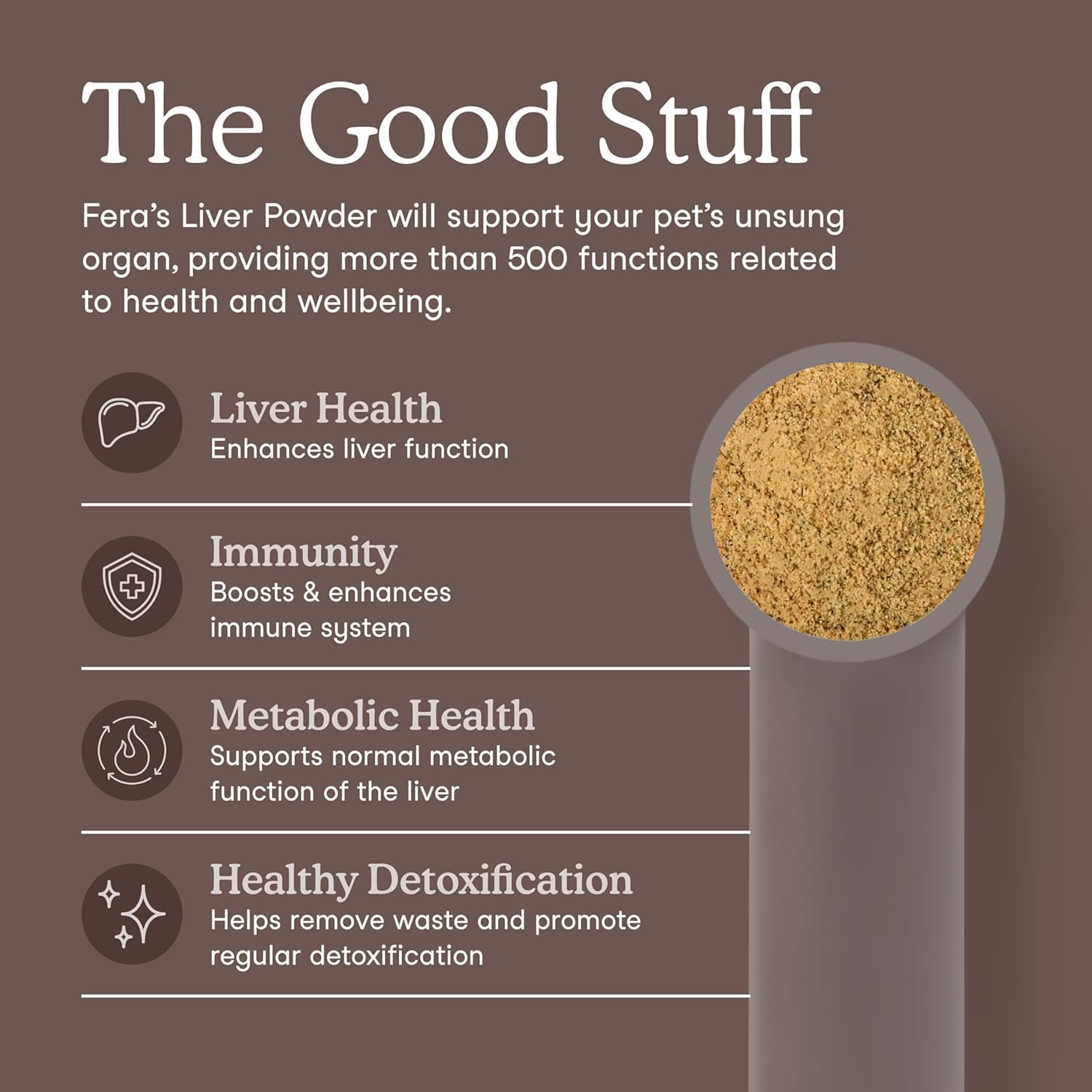 Fera Pets dosing scoop for accurate weight-based pet administration
