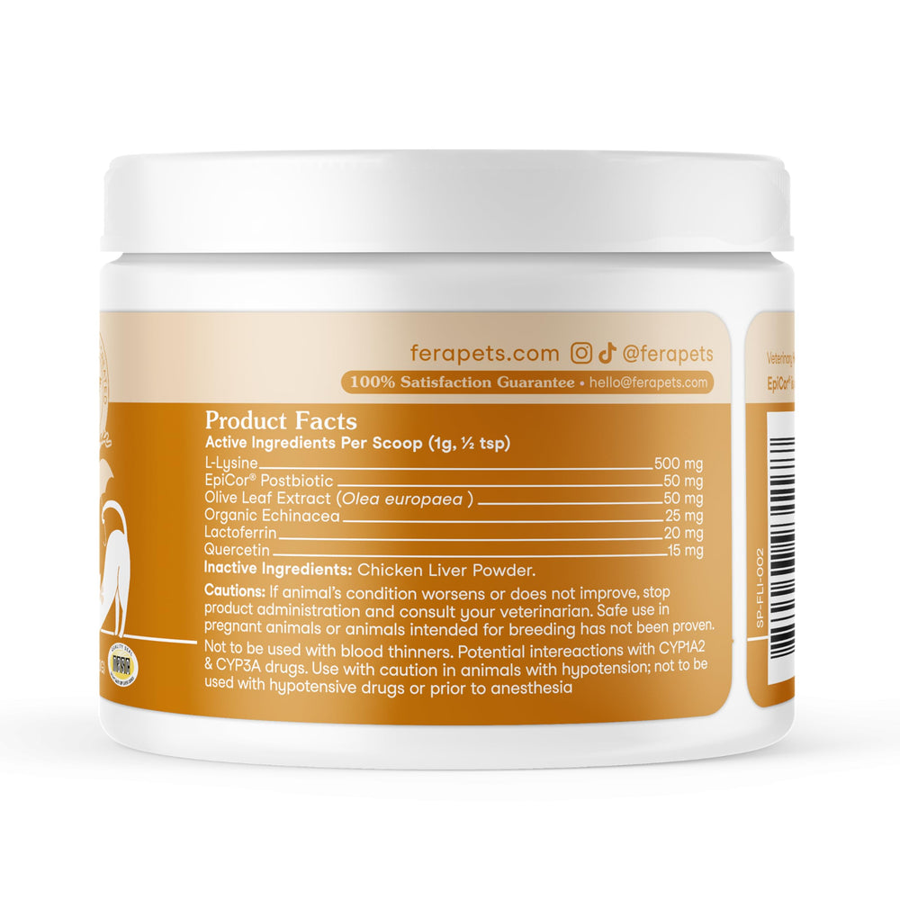 Fera Pets Lysine Powder for Cats NASC seal signals trusted vet-approved formulation