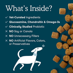 Fera Pets omega-3 badge beside bottle – supports skin and coat health