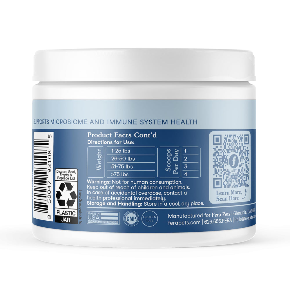 Fera Pets Vet-founded formulation image reinforces root-cause wellness approach.