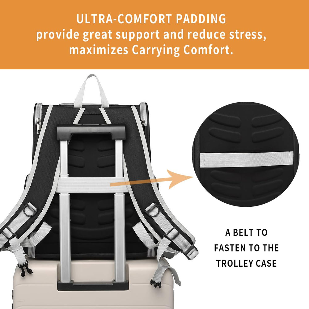 FERMAO cat backpack reflective strips improve visibility at night.