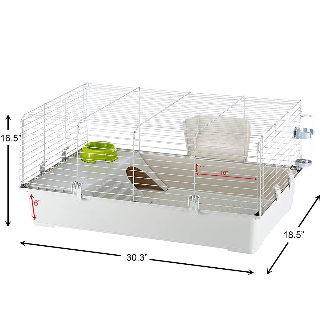 Ferplast Cavie cage side opening demonstrates quick cleaning and setup.