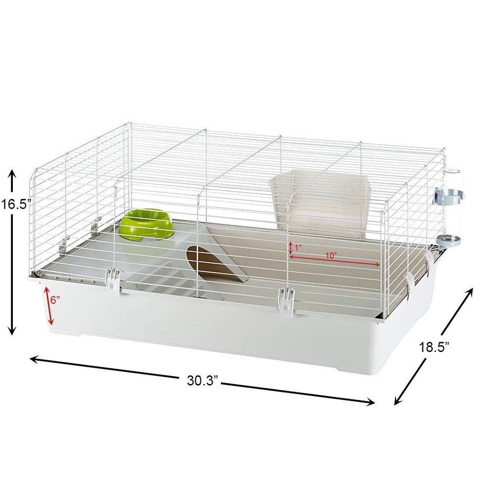 Ferplast Cavie cage side opening demonstrates quick cleaning and setup.