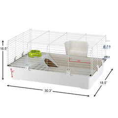 Ferplast Cavie cage side opening demonstrates quick cleaning and setup.