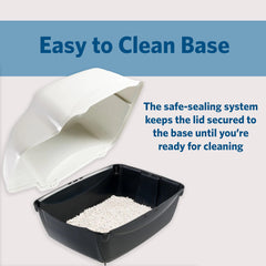 Ferplast Cosmic litter box with high-sided base minimizes spills