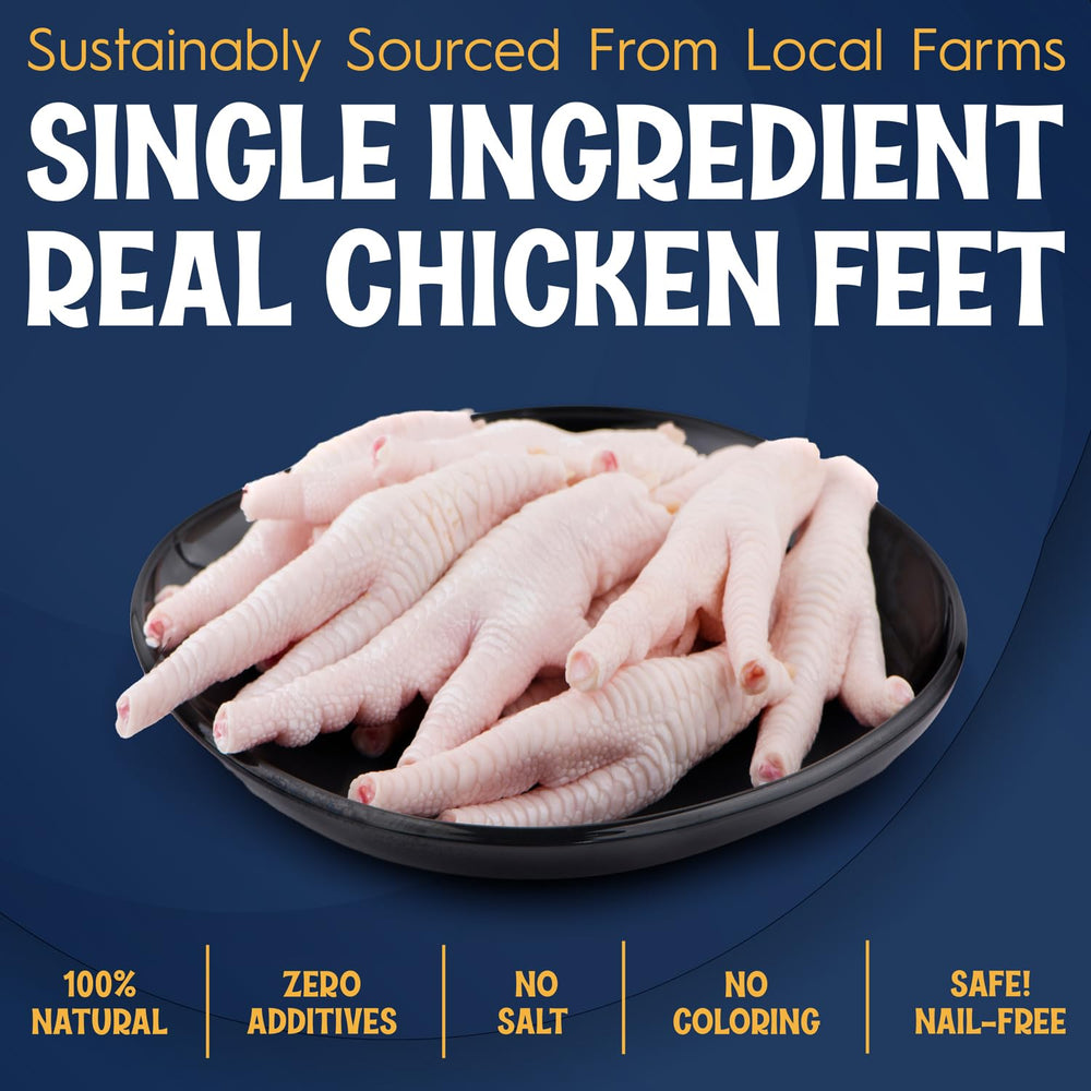Fetcheroni sustainably sourced chicken feet emphasize responsible farming and product integrity