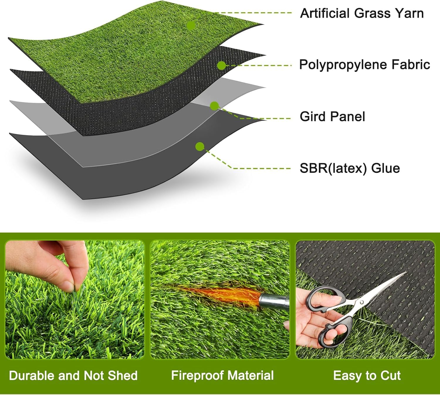 Fezep easy-clean reusable grass mat designed for quick rinse