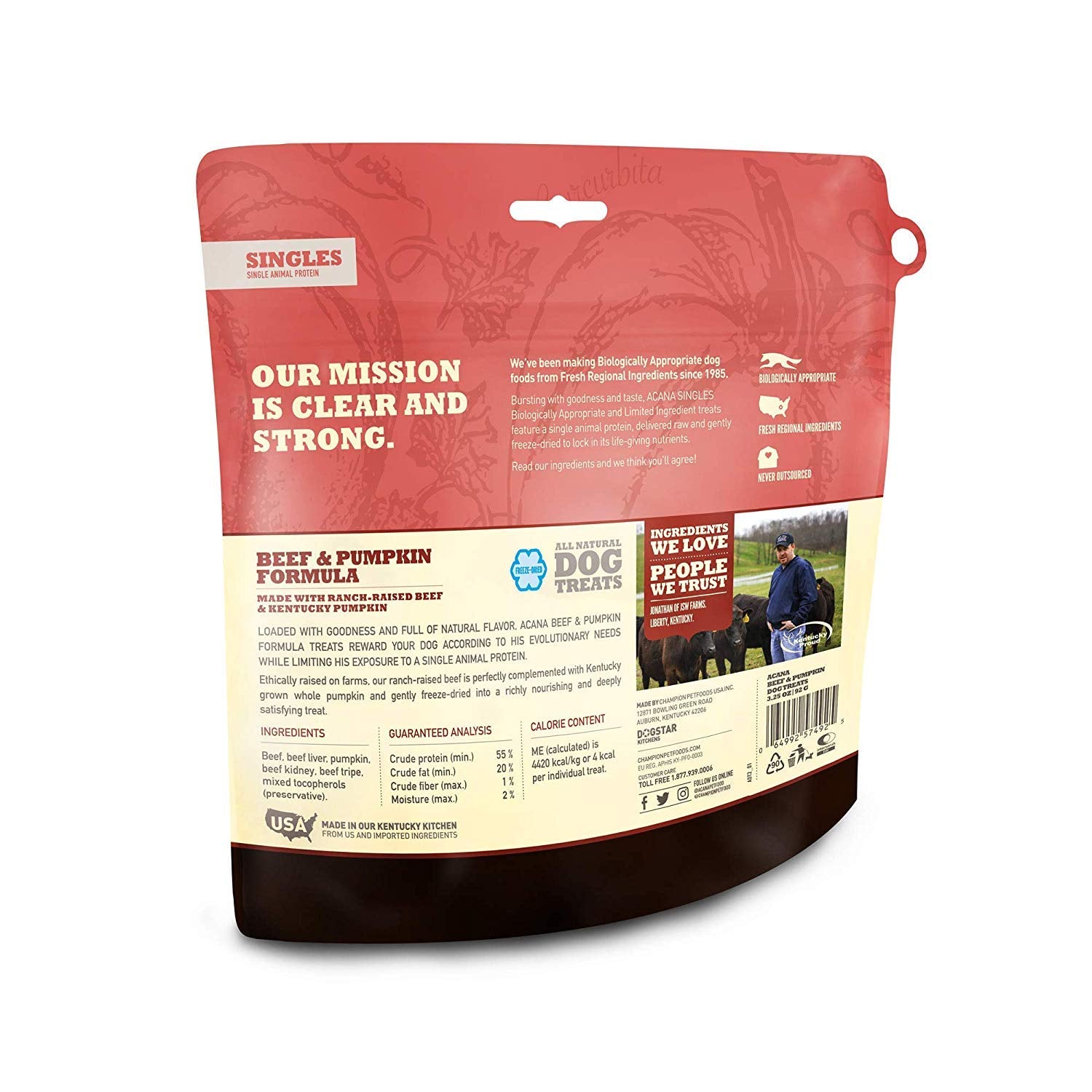 FFKQBH ACANA Freeze-Dried Treat close-up; ideal crunchy daily reward for dogs.