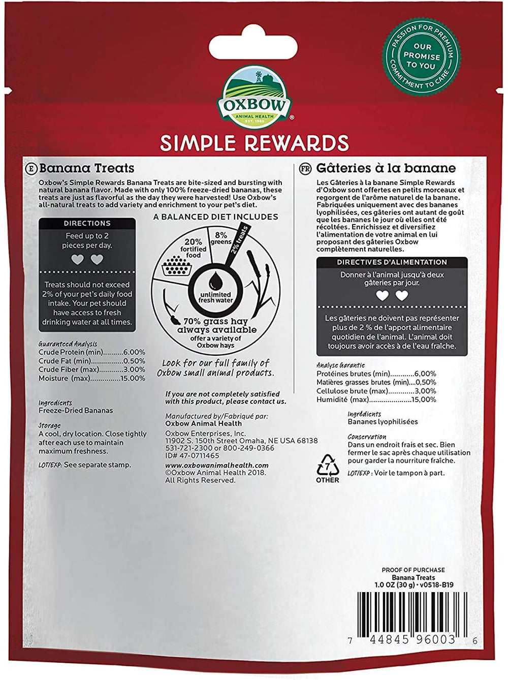 FFKQBH Oxbow Simple Rewards snack-serving image: convenient treat time for reward-based routines.