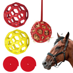 FFOTD goat feeder hanging toy, red ball, engaging foraging play.
