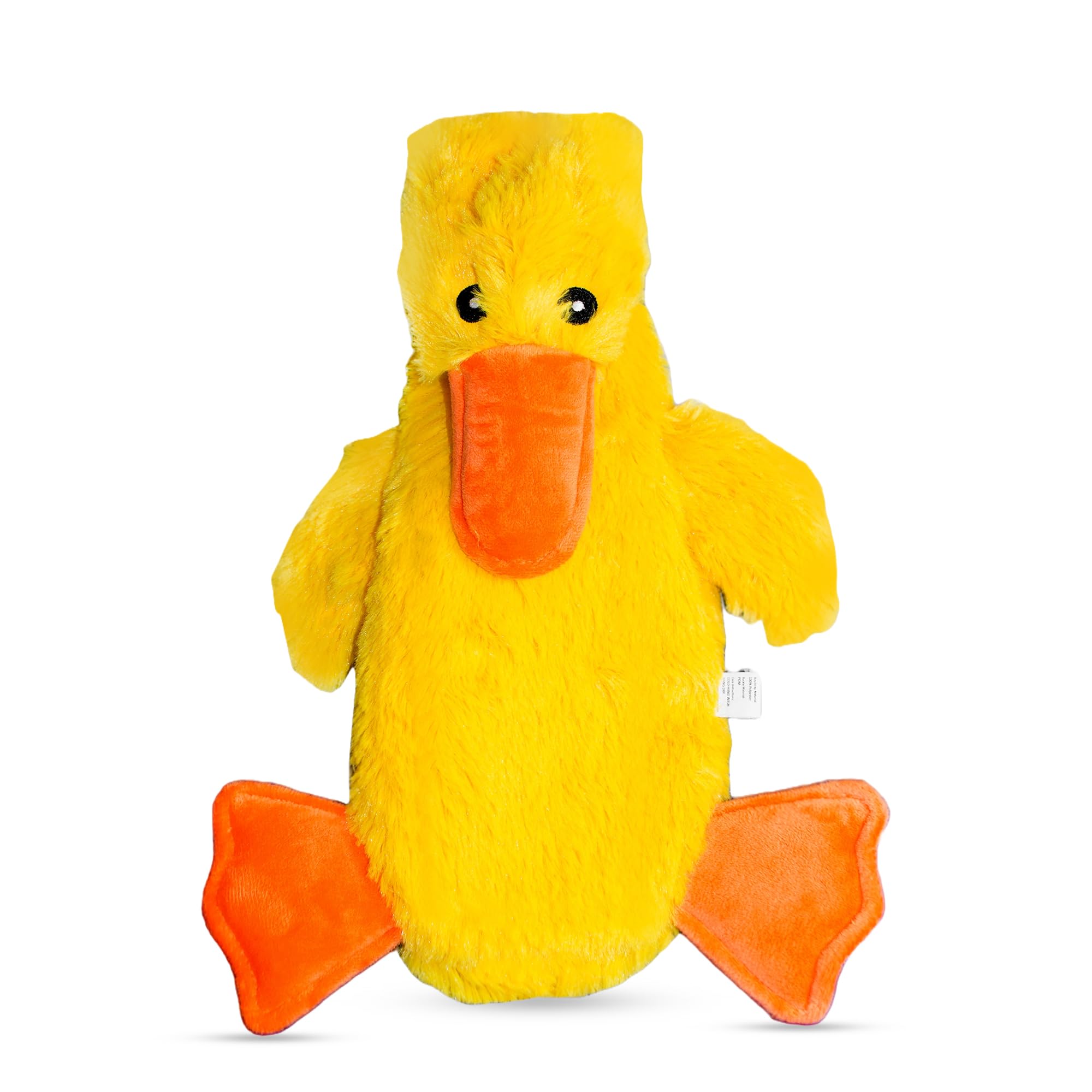 FGA MARKETPLACE Duck Flat No-Squeak Toy closeup shows silent play design for calm, mess-free fun