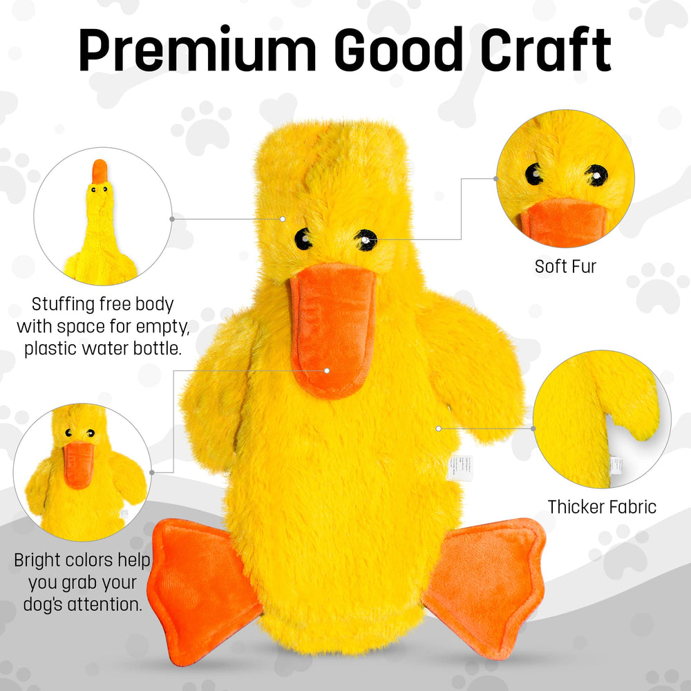 FGA MARKETPLACE Duck Flat No-Squeak Toy no-stuffing visible to prevent leaks